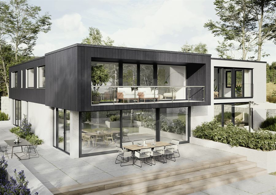 ARTEVO Balkon- und Terrassentüren an moderner Fassade