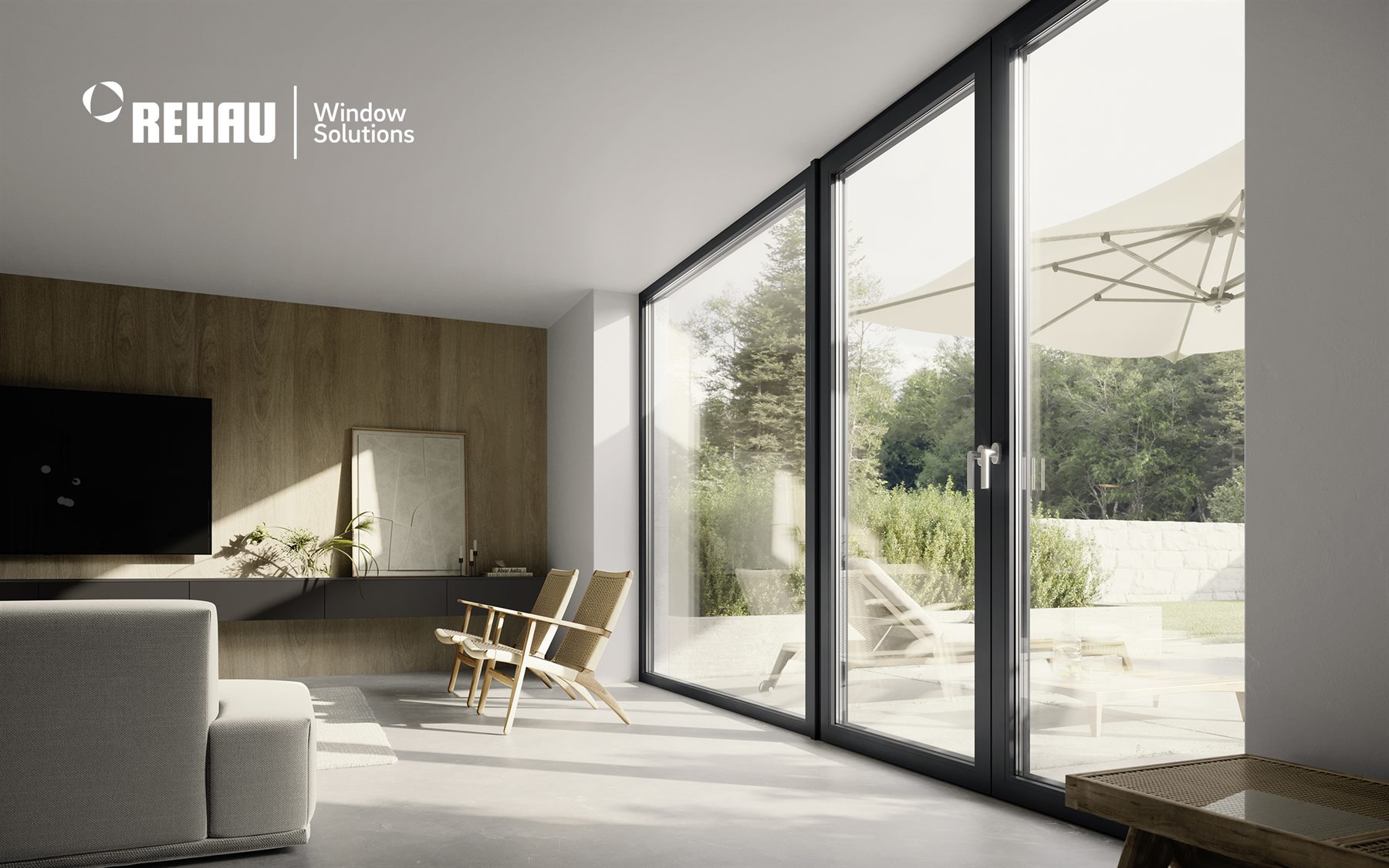 REHAU ARTEVO Fenster in modernem Wohnraum